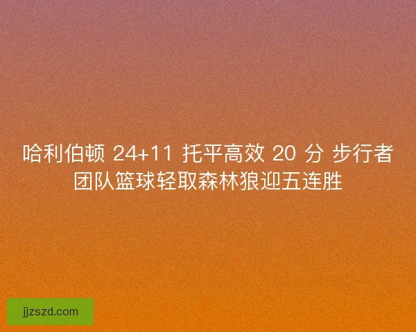 哈利伯顿 24+11 托平高效 20 分 步行者团队篮球轻取森林狼迎五连胜
